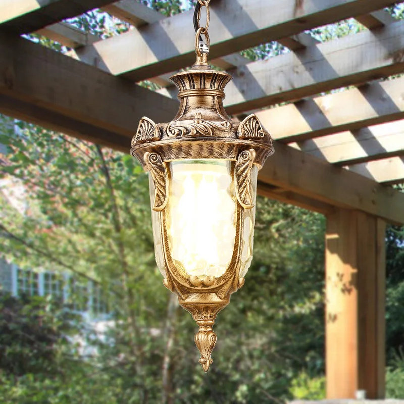 

European outdoor chandelier waterproof antique creative villa courtyard pavilion corridor entrance balcony grape rack chandelier