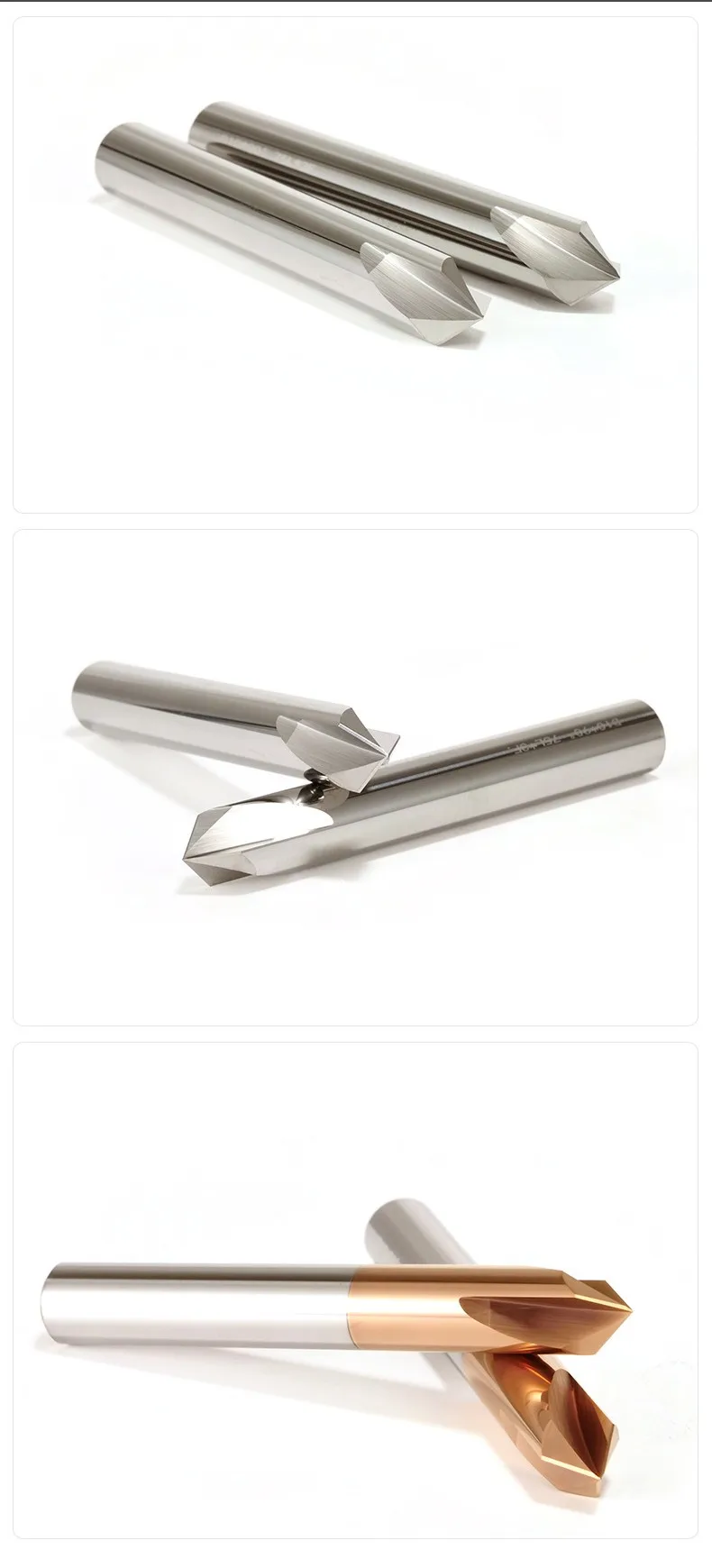 Azzkor hrc65 3-Flöten-Wolframstahlkarbid 60/90/120 Grad Fasen fräser CNC-Fräser Bit gravur Schaft fräser Werkzeuge – Detail 7