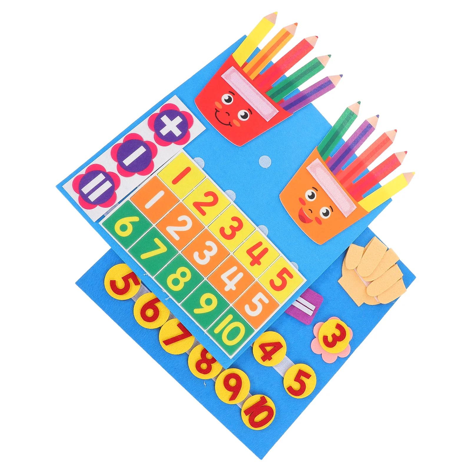 

2 Pcs Puzzle Teaching Aids Learning Toys for Toddlers Counting Sports Preschool Classroom Non-woven Fabric Sorting and Matching