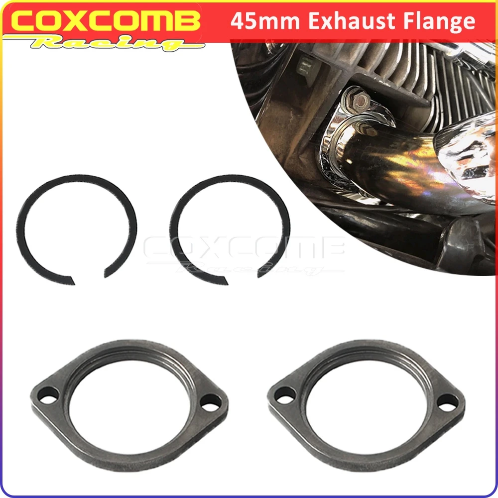 

45MM Exhaust Flange Gasket Motorcycle Exhaust Pipe Connection Joint Kit For Harley Dyna FXD FXDWG Low Rider FXDL FXDX 1991-2017