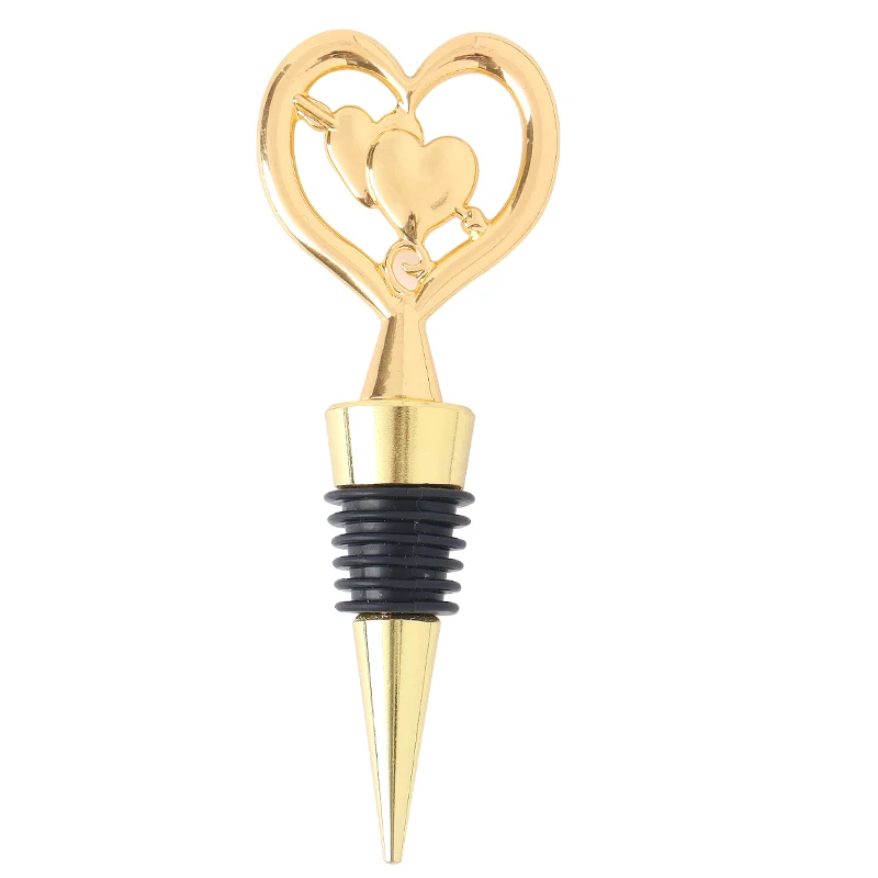 10PCS Wholesales An Arrow Through the Heart Silver/Gold Brushed Chrome Wine Bottle Stopper Unique Wedding Present For Guest