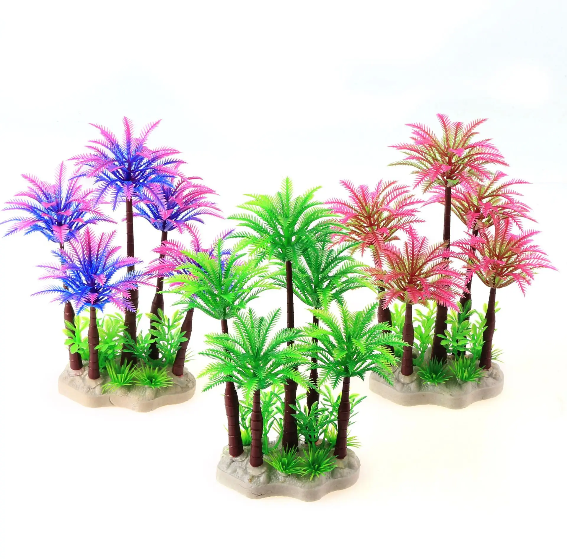 Artificial Aquarium Plants Plastic Coconut Palm Trees Ornament Fish Tank Water Plants Aquarium Decoration