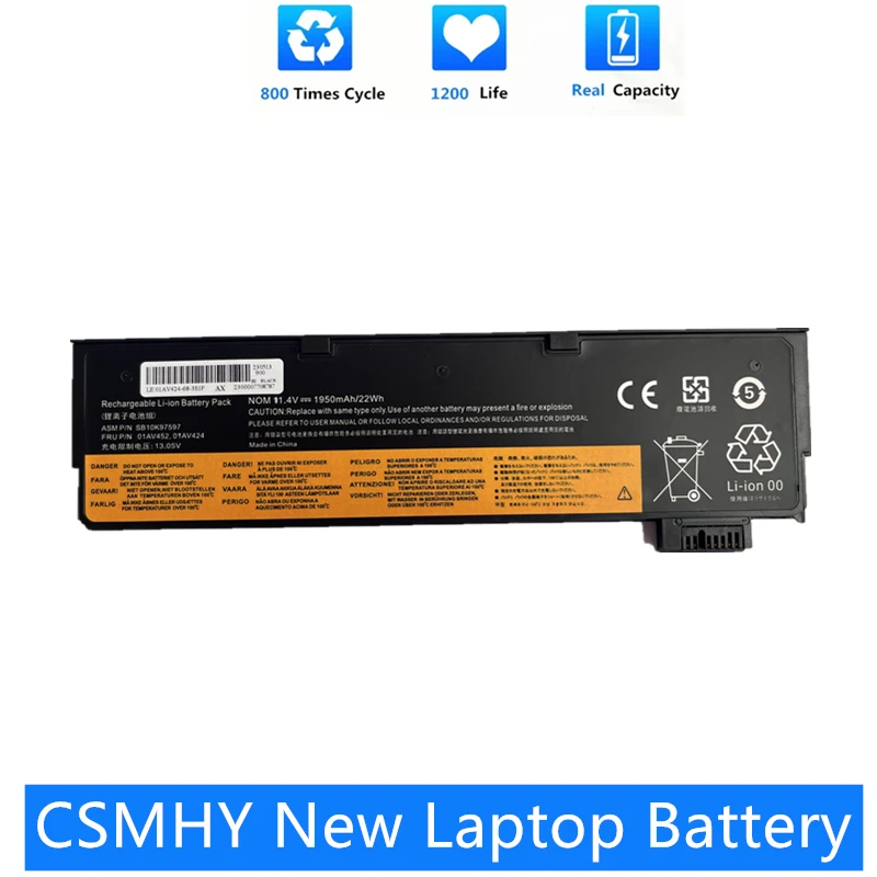 CSMHY New oem 61 Laptop Battery For Lenovo ThinkPad T470 T480 T570 T580 P51S P52S01AV423 01AV424 01AV425 01AV426 01AV42701AV428