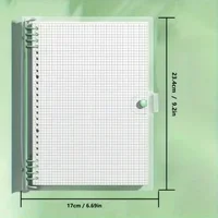 1pc A5 Transparent Soft Cover 240 Pages Diary Loose Leaf Checkered Book School Notebooks Stationery Notepad Writing Pads Office 6