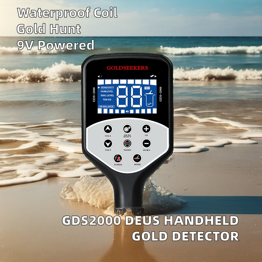 GDS2000 Waterproof Handheld Metal Detector Deus Gold Finder with Magnat for Station Use Plastic Material