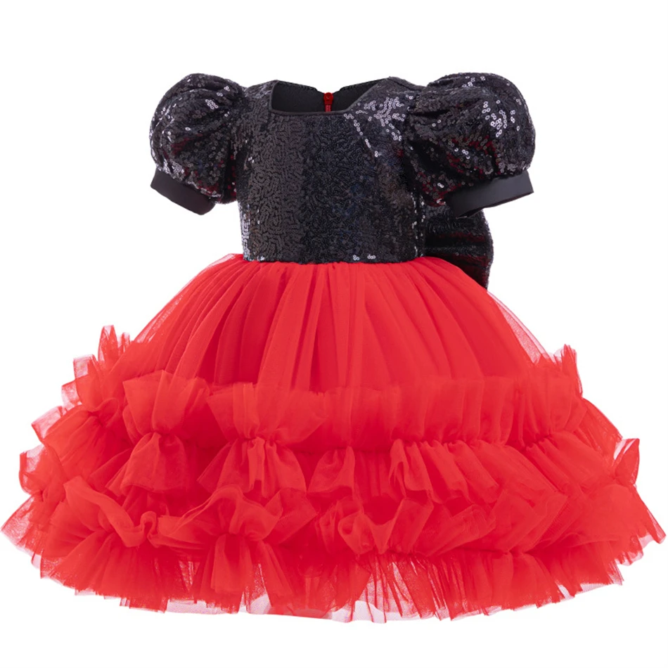 Disney Mickey Mouse Princess Dress Girls Sequin Mesh Ball Gown Children Carnival Halloween Clothes Kids Formal Dress for 1-6Y