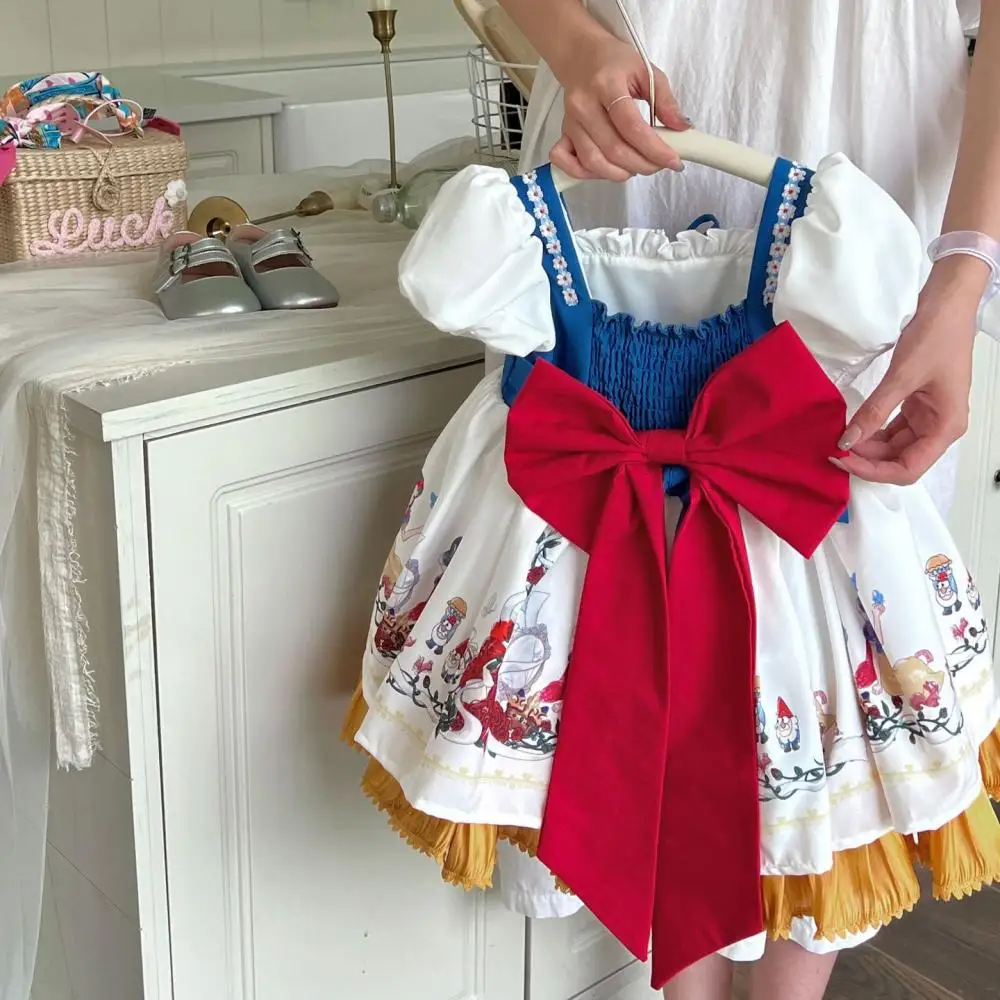 2024 Spanish Girl Lolita Dress Snow White Baby Girls Dresses Summer Birthday Party Cute Children Ball Gown Kids Prom Vestidos