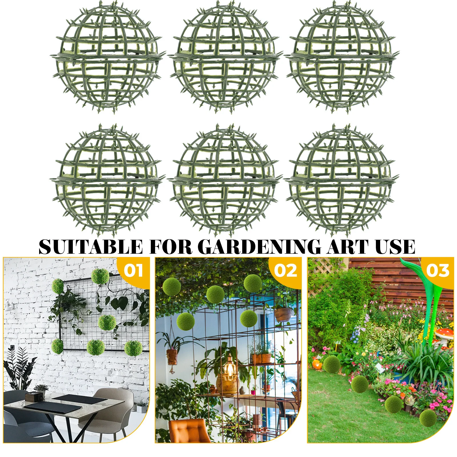 6 قطعة إطار كروي من البلاستيك الفاخر حامل تشكيلة الزهور للنباتات الاصطناعية وحفلات الزفاف ديكور ذاتي الصنع