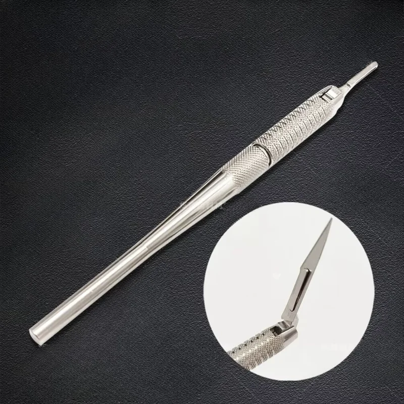 New Adjustable Lab Scalpel Handle No.3 Stainless Steel Lab Blade Handle 180° Range Rotatable Type. Best Tool