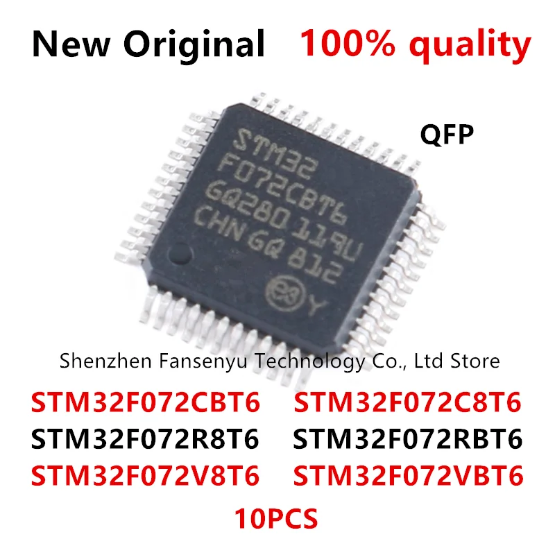

(10piece) 100% New STM32F072CBT6 STM32F072C8T6 STM32F072R8T6 STM32F072RBT6 STM32F072V8T6 STM32F072VBT6 QFP Chipset.