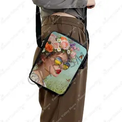 Beautiful Elegant Woman Among The Flowers Print Messenger Bag Crossbody Bag Women Handbags Phone Holder Shoulder Bags