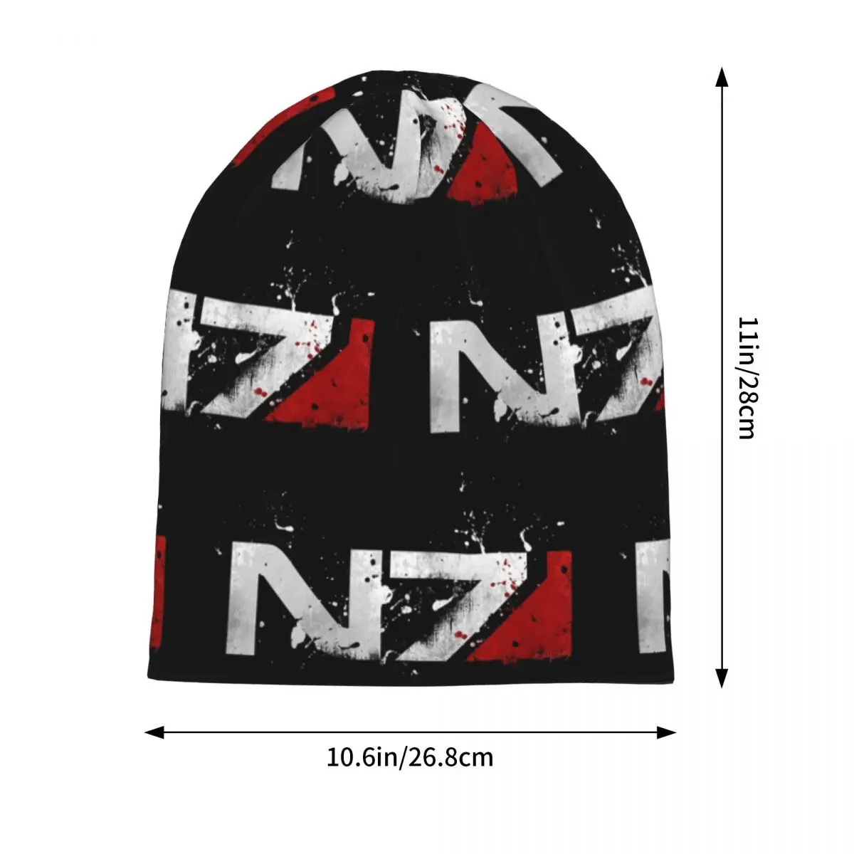 Mass Effect Distressed N7 Skullies Beanies Hats Warm Autumn Winter Outdoor Cap Knitted Bonnet Caps for Unisex Adult