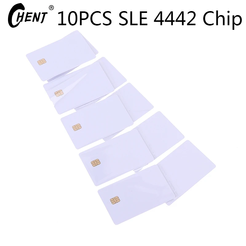 

10Pcs Contact Type IC Card 2-in-1 Blank Card SLE4442 Chip And Hico Magnetic Strip