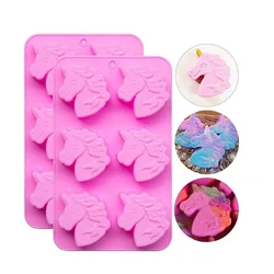 Food Grade Unicorn Silicone Molds Jelly Silicone Unicorn Head Molds for Chocolate Candy Cake Cupcake Soap Ice Cube Tray