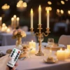 6 Pack Flickering Flameless Taper Candles with Remote and Timer LED Candlesticks Plastic Window Candle Party Indoor Home Decor 1