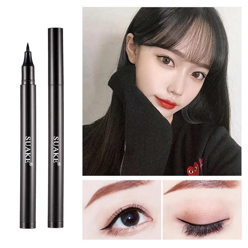 Quick Drying Liquid Eyeliner ดินสอ Anti-sweat Not Vague Lasting Black Eyeliner ปากกาแต่งหน้าเหมาะสําหรับผู้เริ่มต้นเครื่องสําอางค์