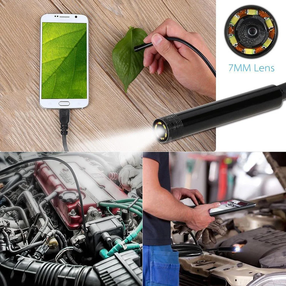 1300000 Hd Waterproof Inspection Camera 7Mm Diameter Phone Pc Borescope LED Light USB Port for Machine Part Check
