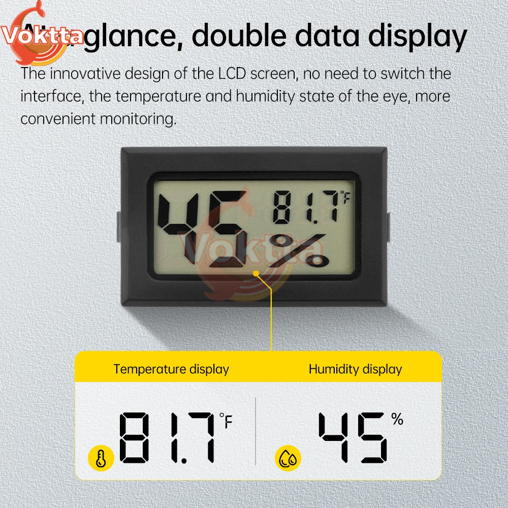 Mini LCD Digital Thermometer Hygrometer Indoor Embedded Temperature Sensor Electronic Temperature and Humidity Meter Monitor