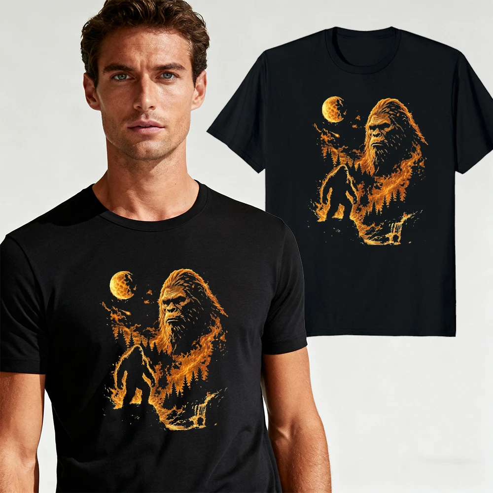 BIGFOOT SAW ME BUT NOBODY BELIEVES HIM Retro Bigfoot Art Men Short Sleeve T‑Shirt Sasquatch Fan Daily Blouses Shirts Clothing