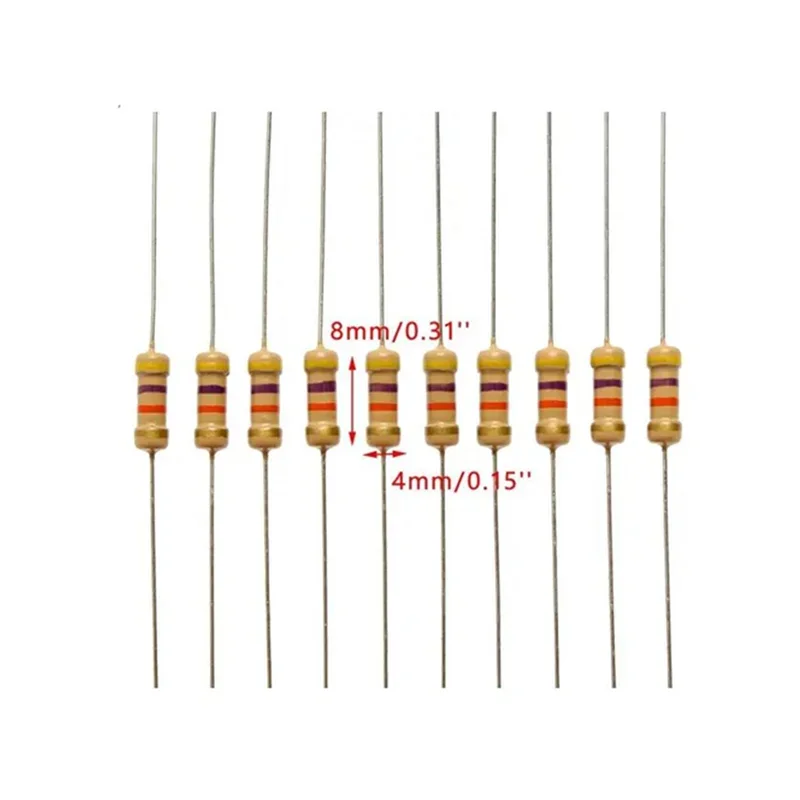 

300pcs 30Value 1/2W 0.5W 1ohm-3M 5% Carbon Film Resistor Assorted Kit