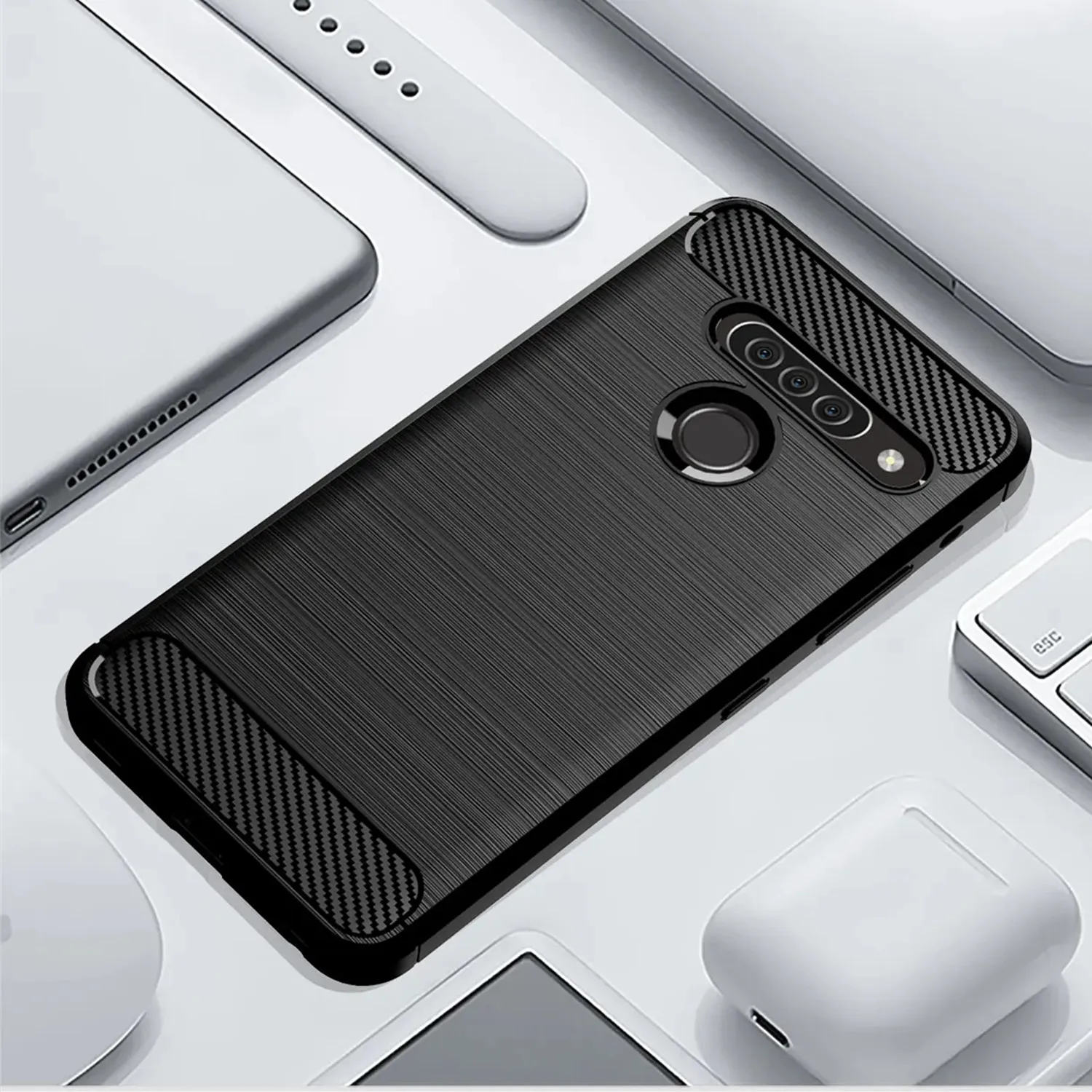 حافظة ناعمة غير لامعة لهاتف LG G6 G7 G8 G8X G8s G6 + G7Plus غطاء هاتف من ألياف الكربون مقاوم للصدمات لهاتف lg g6 plus g7 one g7 g8x g8s g8 thinq