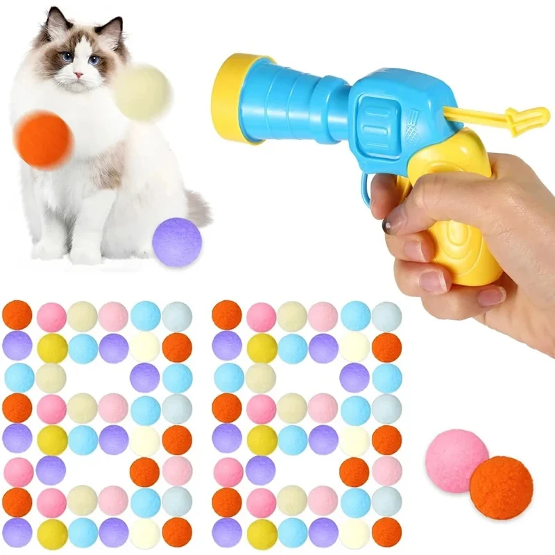 Hot selling cat toys interactive release training creative kitten mini Pompeii game elastic plush ball toy cat supplies