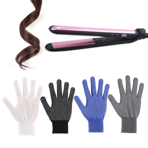 Imagen 1 del producto 1 par de alisadores de pelo, permanente, rizado, peluquería, guantes de dedo resistentes al calor, herramientas de estilismo para el cabello, guantes protectores a prueba de calor