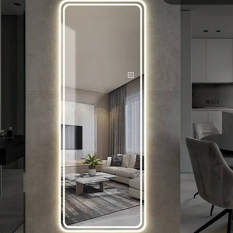 Smart Bathroom Mirror Full Length Hallway Large Floor Mirror Quality White Espelho Redondo Home Decorating Items