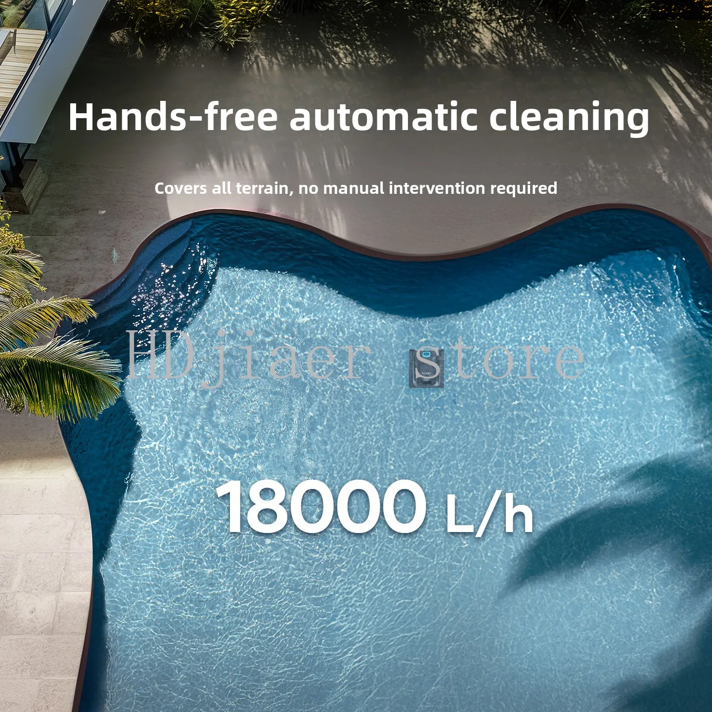 Aiper Pool Automatic Suction Cleaner, Wireless Water Turtle with Super Strong Power, Worry-Free Pool Bottom Cleaning