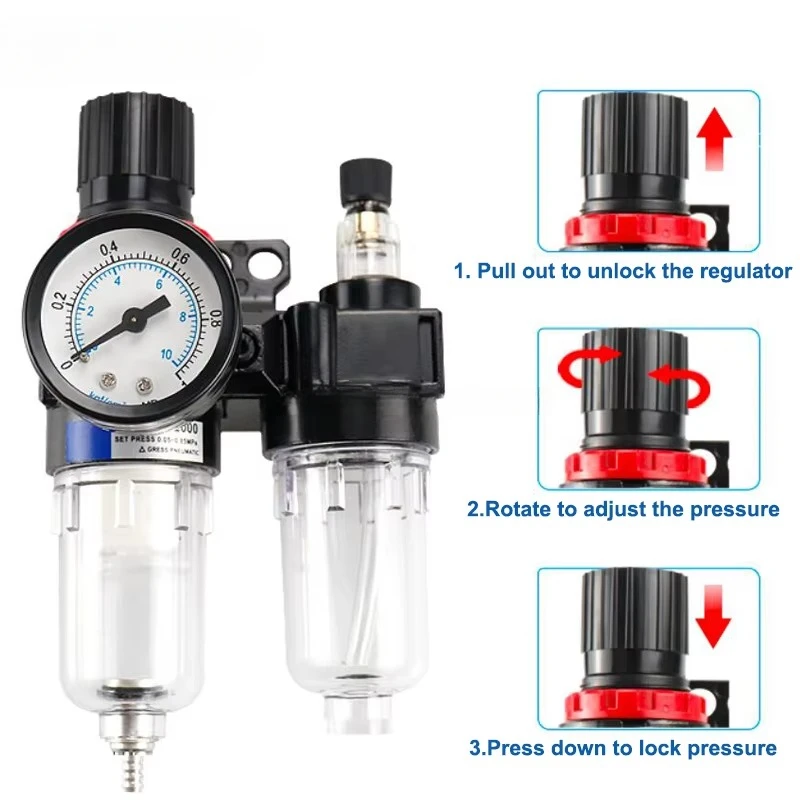 

pneumatic airtac type afc/bfc Series compressor air pressure filter regulator with gauge flow combinations unit bfc2000