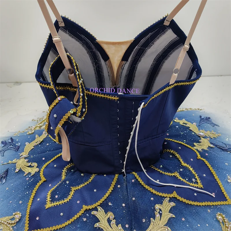 Hohe Qualität, heißer Verkauf, einzigartiges Design, für Kinder, Mädchen, Kinder, Damen, Erwachsene, Performance-Kleidung, blaue Ballett-Tutu-Kostüme mit Funkeln