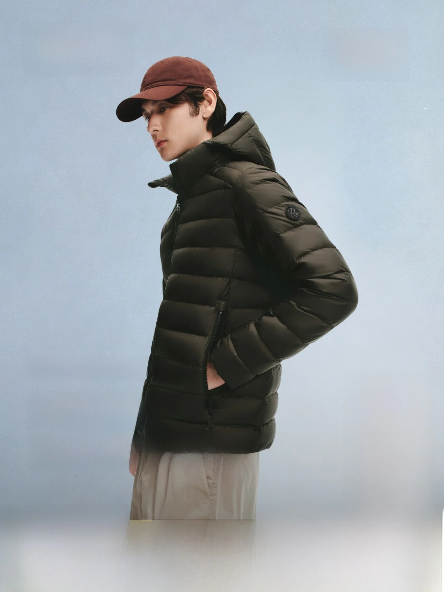 

Куртка Bosideng мужская демисезонная легкая теплая с 90% гусиным пухом, повседневная, с ребристой отделкой, из нейлоновой ткани, стандартный крой