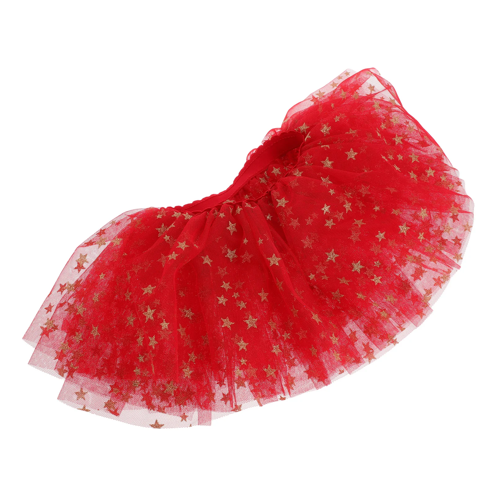 

Fashionable Kids Girls Ballet Dance Tutu Skirt Princess Star Sequins Gymnastics Dress Cosplay Party Costume Red Sparkle Mesh