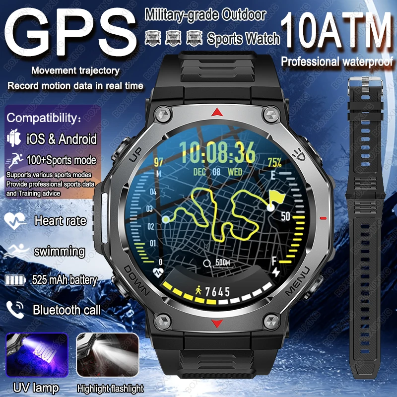 

2025 Новые военные умные часы для мужчин T-Rex3 GPS трек движения 5ATM водонепроницаемые AMOLED Bluetooth вызов 100 + спортивные умные часы с пульсометром