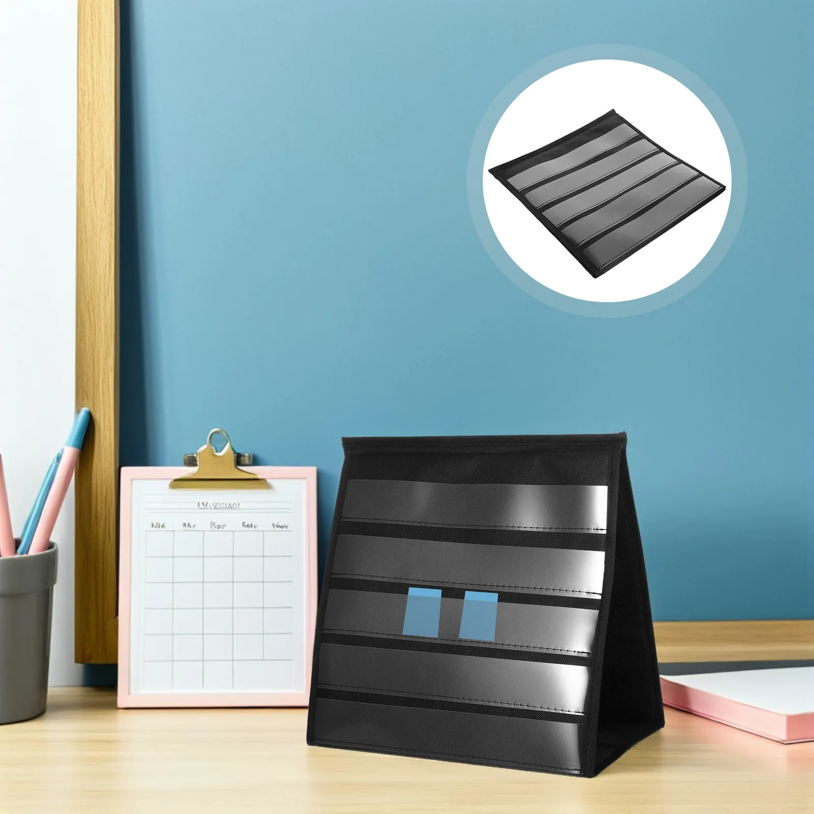 Tabletop Pocket Chart Stand Triangular Stable Design for Greeting Cards Business Cards Postcards Stickers Art Prints Display