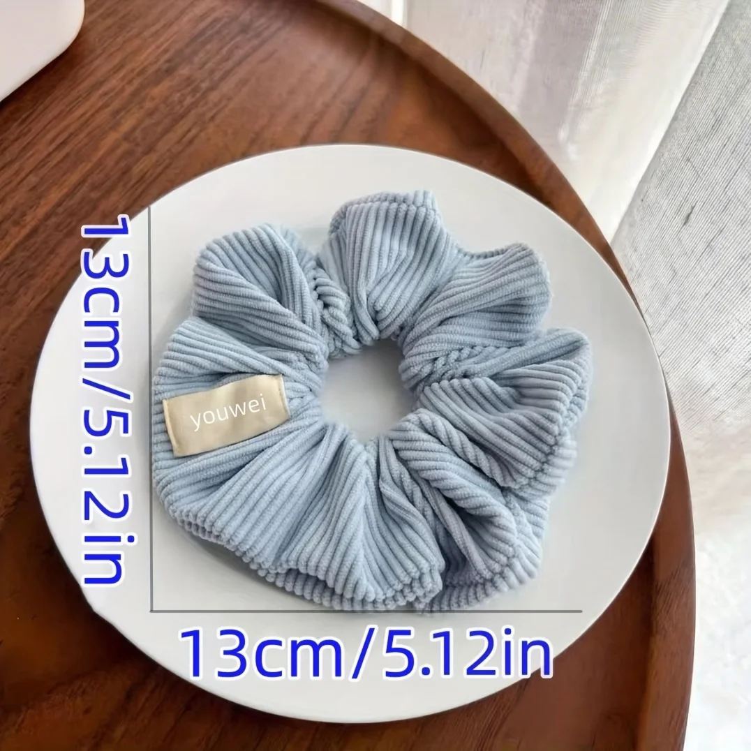 4-Pack Corduroy Scrunchies In Various Colors, Simple And Elegant Hair Accessories For Hair Styling And Personal