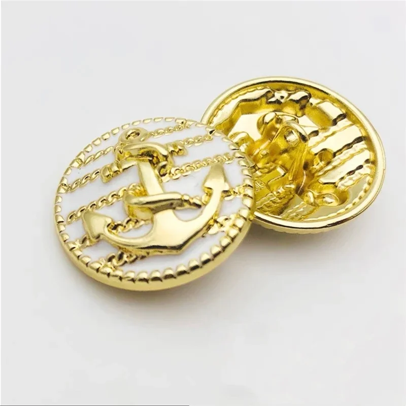 셔츠용 영국식 금속 단추, 유행 재봉 단추, 보트 앵커, 정장, 의류, 20mm, 25mm, 10 PC