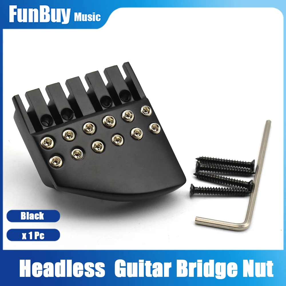 6 String Headless Guitar Bridge Nut Guitar Fixed Saddle Bridge Nut Replacement Parts for Headless Electric Guitar Accessoris