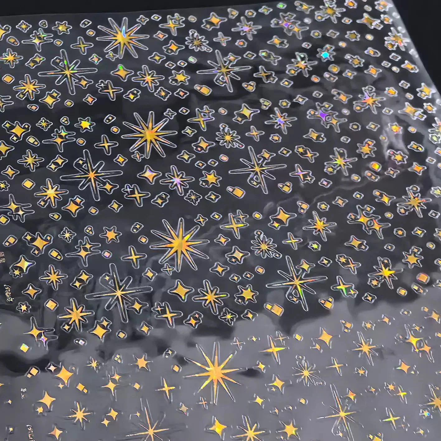 1 Loop Falling Stars Pet Bronzing Hot Silver  Die-cutting Journal Tape