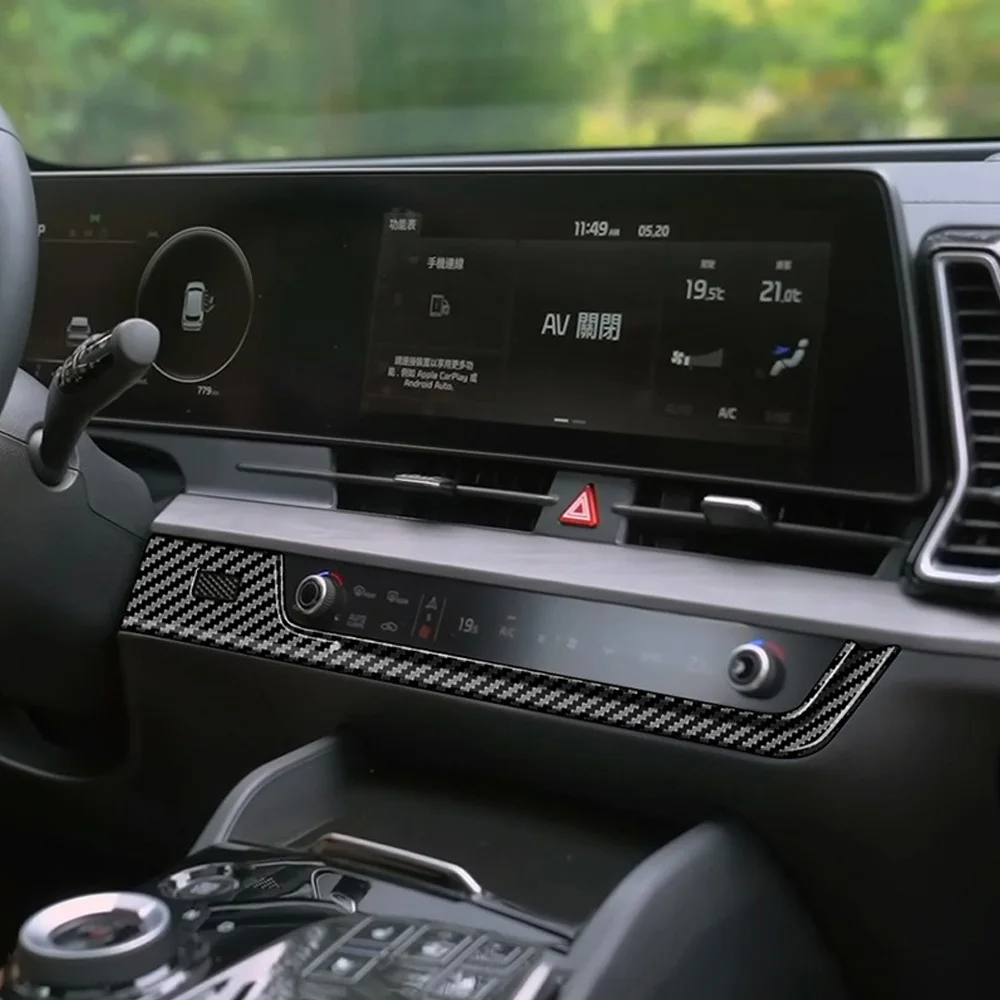 Car Interior ABS Carbon Fiber Accessories for Kia Sportage NQ5 2022-2024 Instrument Console Gear Water Cup Cover Air Vent Trims