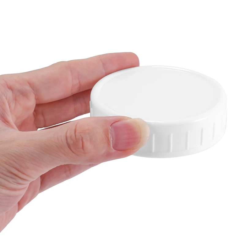 18 Pack Plastic Regular Mouth Jar Lids For Ball, Kerr And More - Food Grade White Plastic Storage Caps