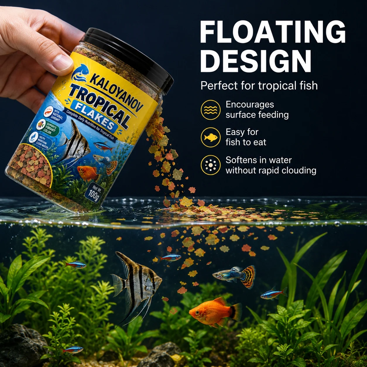 Premium Tropical Fish Food Fla - Tetra Fish In Aquarium recension och pris