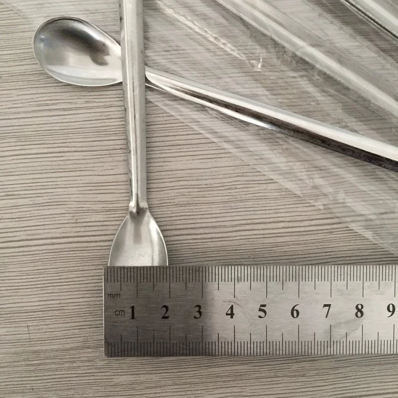 10PCS20cm Stainless Steel Double Head Spoon Spatula, One Side Scoop One Side Scraper, Heat Resistant Residue Cleaning Tool