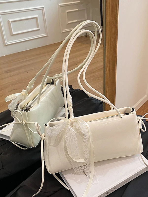 Fashionable Korean Style Knot Single Shoulder Bag Women's Handbag Underarm Bag Simple Design Casual Purse