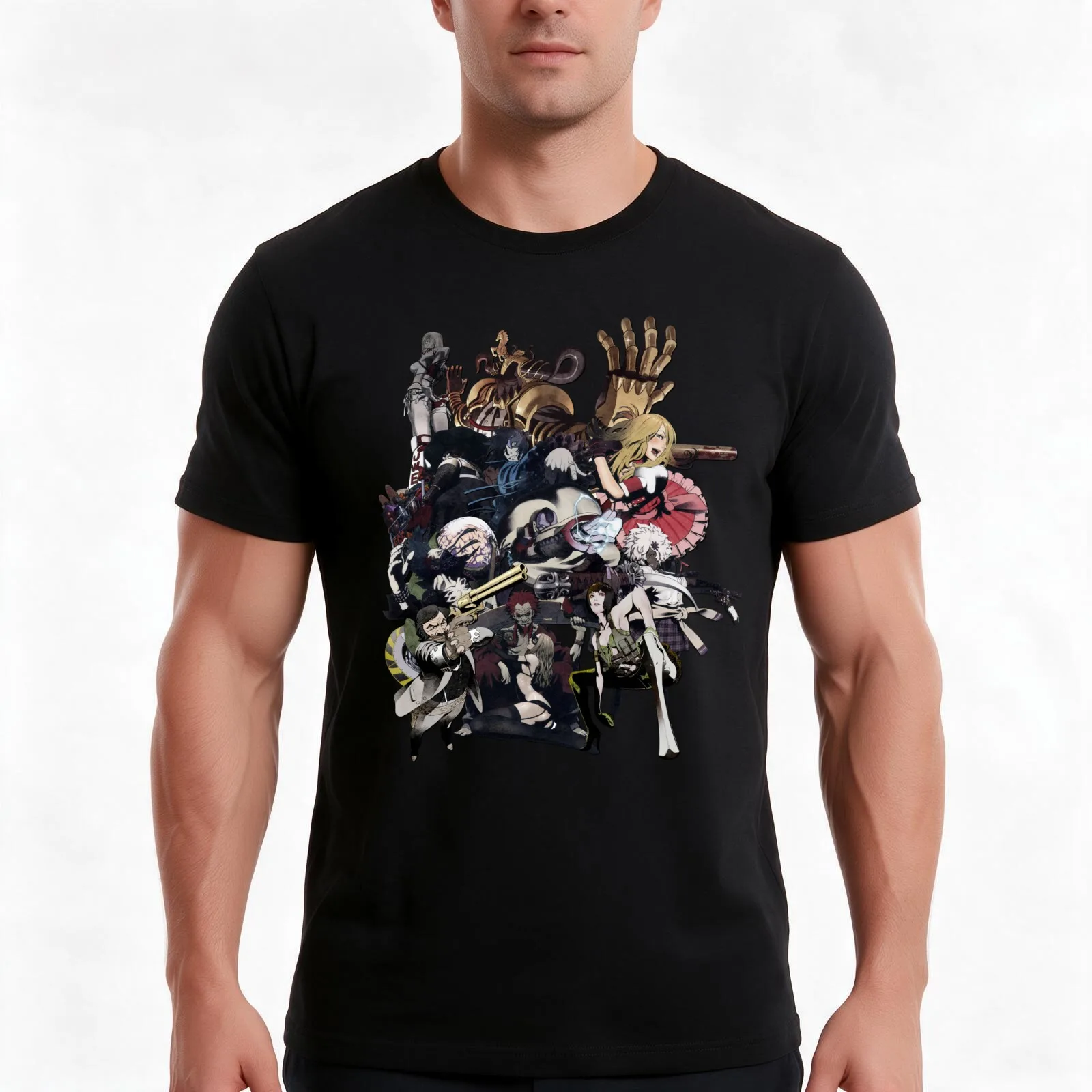 No More Heroes - Top 10 Ranked Assassins (concept art collage) T-Shirt Summer Casual Cotton Tee Oversized Streetwear Tops