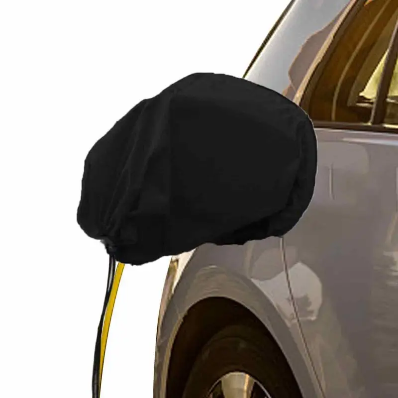 Charging Port Cover Rainproof Nylon Silver-coated Cloth Shade EV Charger Holder Protector Electric Vehicle Car Accessories