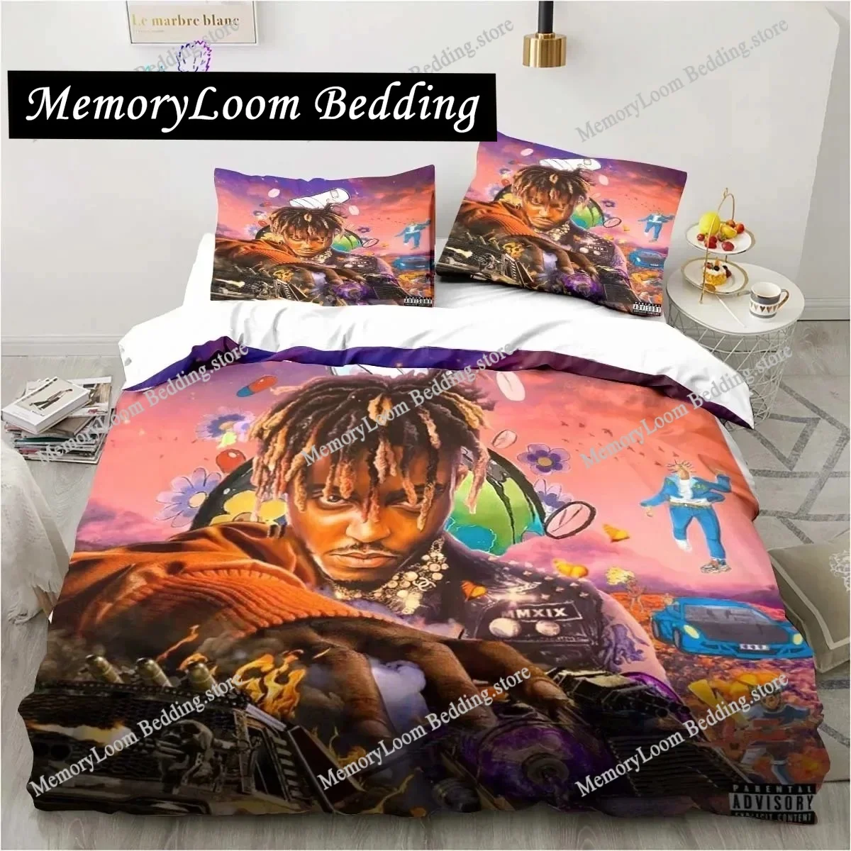 

Rap Singer Juice Wrld 3D Print Bedding Set Single Twin Full Queen King Size Bed Set Adult Kid Bedroom Bedding Gift