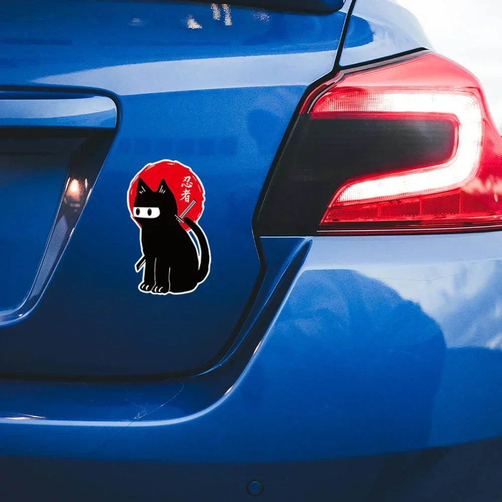 1 قطعة النينجا القط JDM نمط ملصقات السيارات مقاوم للماء للدراجات النارية خزان الوقود مضحك دائم لاصقة تزيين الشارات اكسسوارات السيارات #3