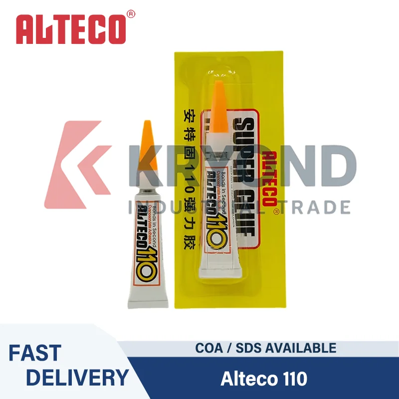 Alteco 110 Cyanoacrylate Adhesive 3g Quick Bonding Super Glue for Metal Plastic Rubber Glass and DIY Maintenance Applications