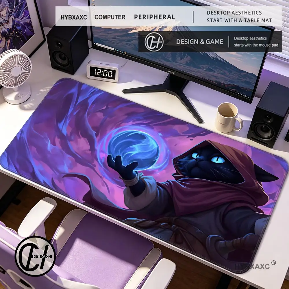 

HYBXAXC A2 Fantasy Crystal Raccoon warrior MTG Playmat Magic Card Battle Mat Non-Slip Durable Commander playmat tapete magic mtg